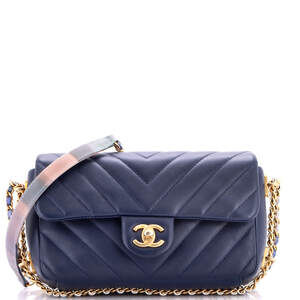 Chanel Mini Chain Around CC Flap Bag Chevron Lambskin